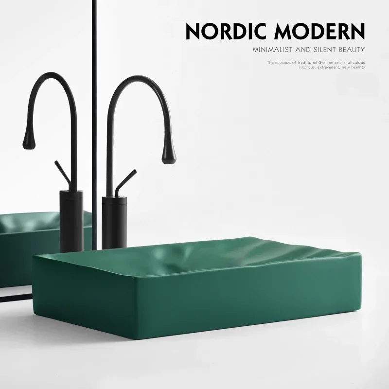 Creative single basin ceramic face wash art balcony pool