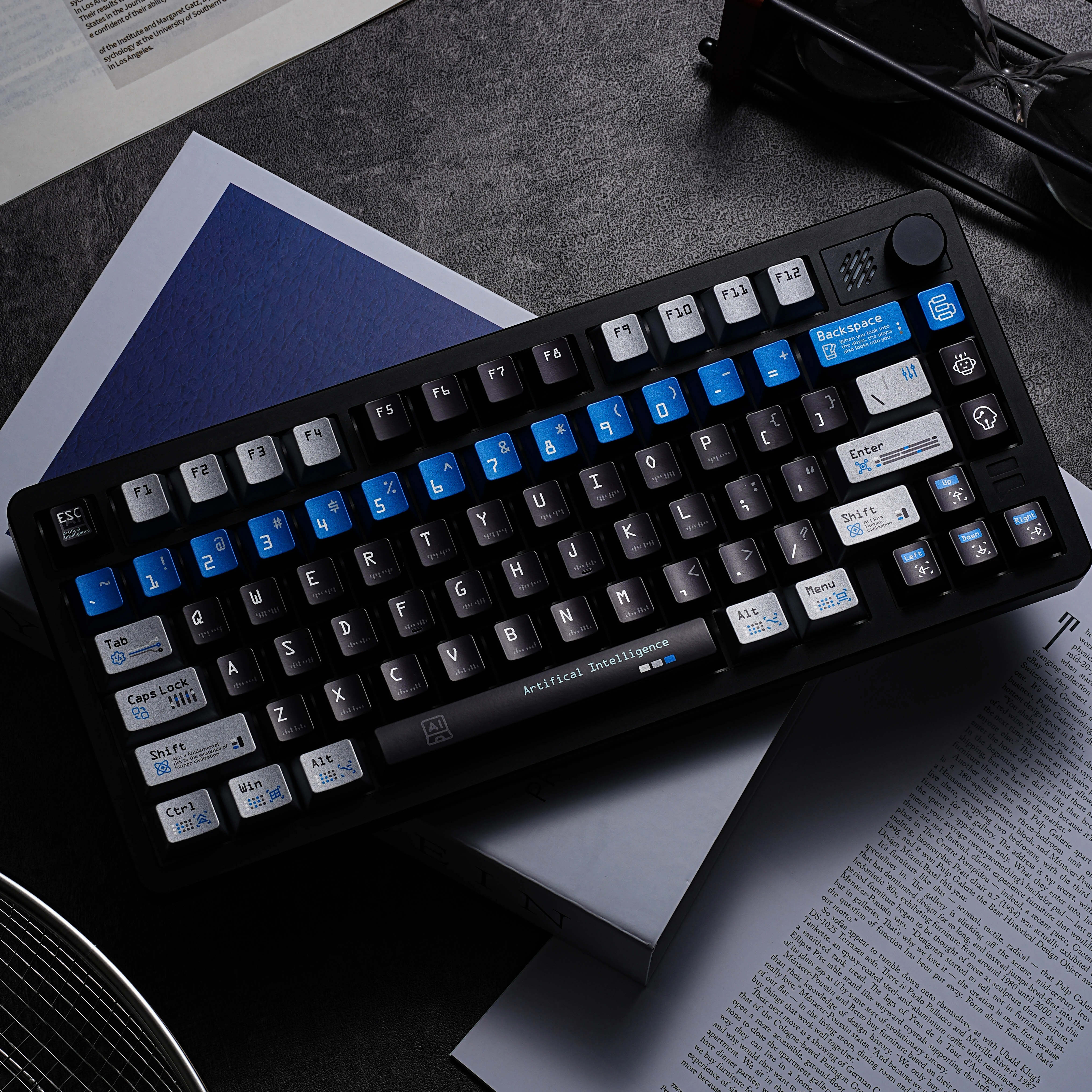 TapTempo Artificial Intelligence Keycaps Cherry Profile Dye-Sub Metal Paint Texture PBT KeyCaps Set For MX Mechanical Keyboard