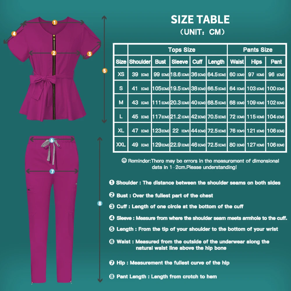 Solid Color Medical Nurse Uniform Women Nursing Scrubs Set Elasticity Clinic Workwear Doctor Suit Clinical Work Overalls