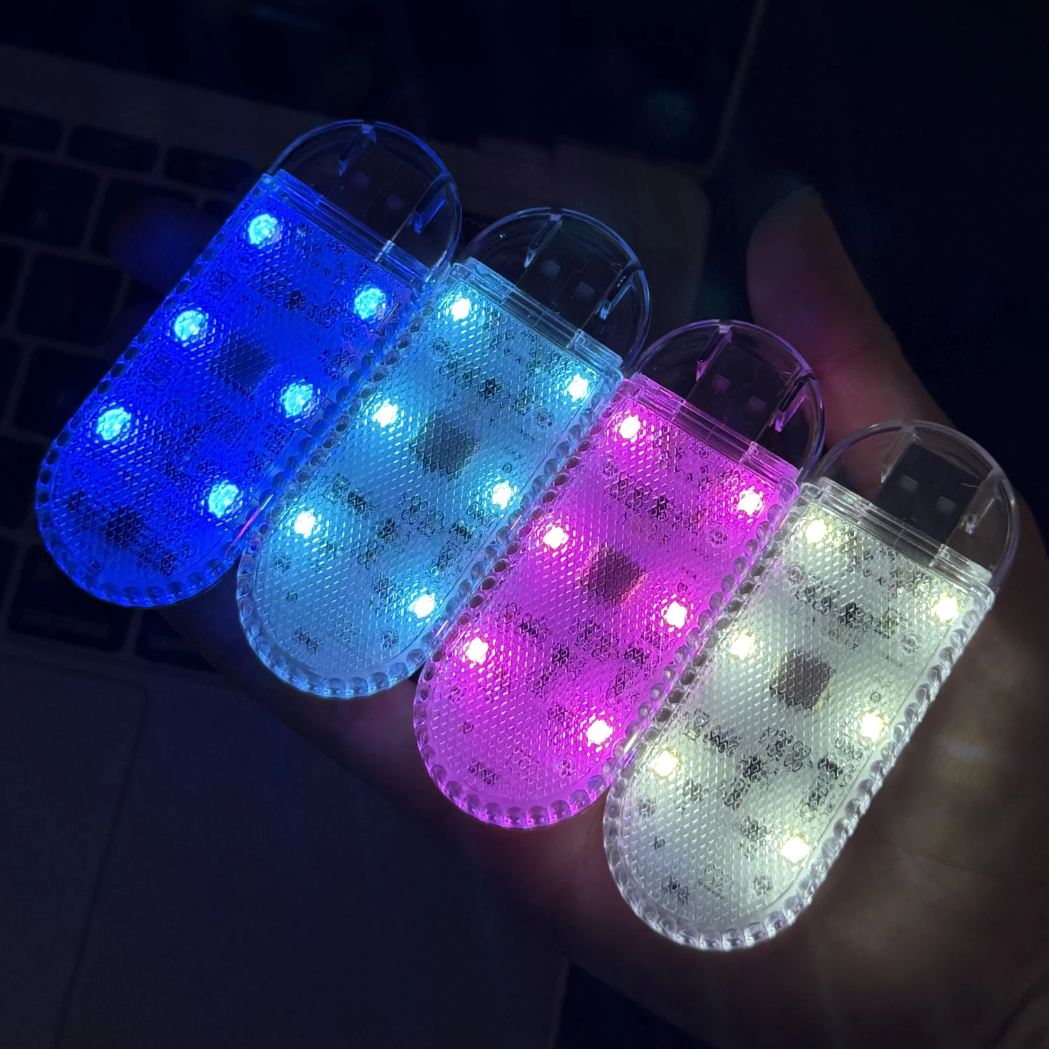 Car Touch Interior Light Hand Car Roof Velcro Ceiling Lamp Indoor Car Lighting Night Reading Light USB Charging Reading Lamp