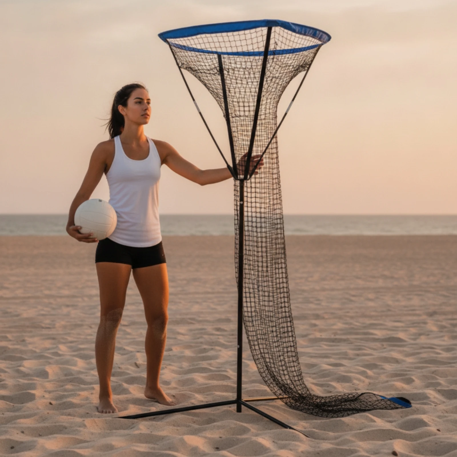 

Volleyball Training Net Stand Non-Slip Volleyball Training Net with Carry Bag Sports Equipment Long-Lasting Easy Setup