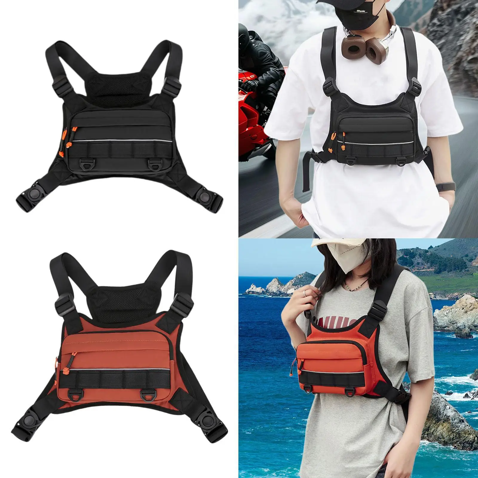 กระเป๋าคาดหน้าอกสําหรับผู้ชายกีฬากลางแจ้งกระเป๋าคาดหน้าอกสําหรับการเดินทางกีฬาปีนหน้าผา