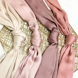 Muslim Fashion Satin Silk Hijab Scarf Women Headwraps Ladies Headscarf for Women Shawl Islam Clothing Ramadan Scarf 70*175cm