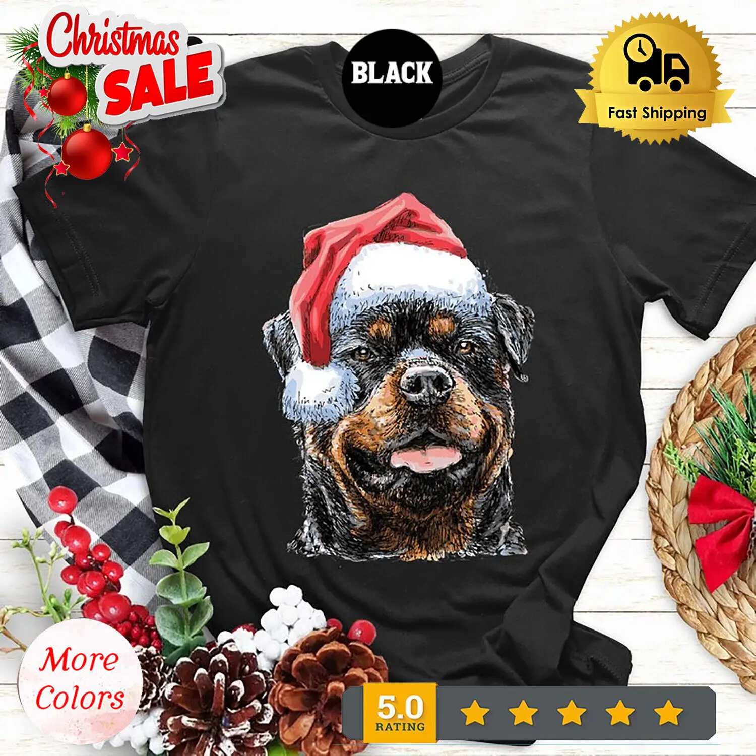 Funny Christmas Rottweiler Dog T shirt , Rottweiler Dog Christmas Tee, Rottie Mo