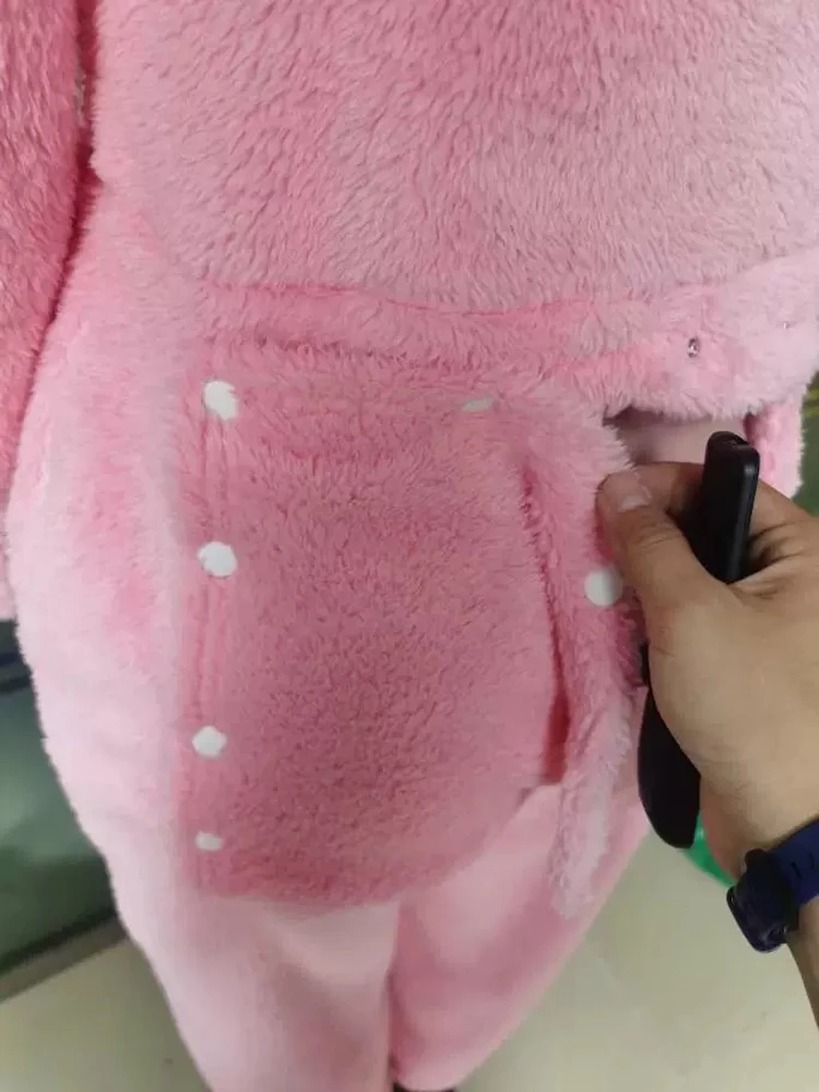 Abbigliamento invernale da donna Pigiama spesso e sfocato Pagliaccetti interi con patta sul sedere Tute casual da casa con cappuccio a maniche lunghe