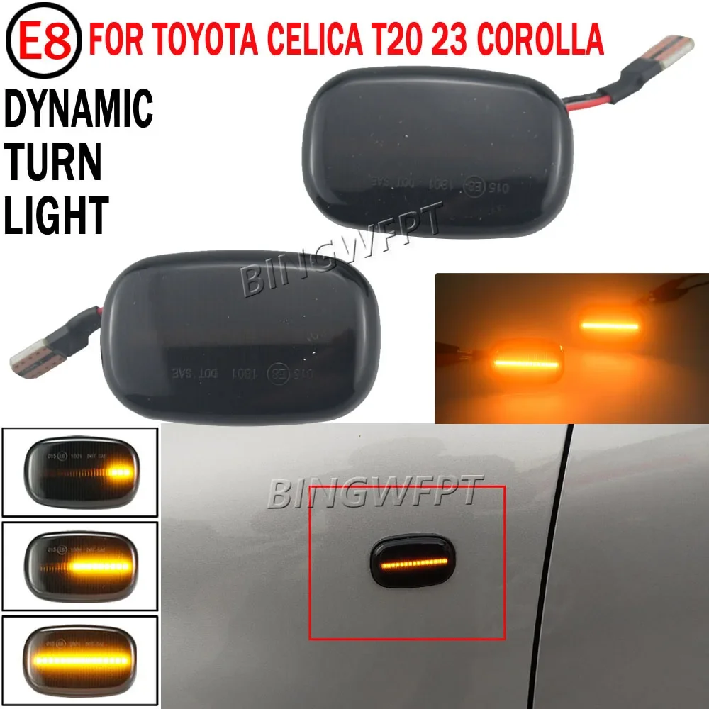 Indicador lateral dinámico para coche, luz intermitente para Toyota Celica T20 23, Corolla, Caldina, Avensis, Starlet, Prius, Fielder, Verso, Runx, MR2, 2 piezas
