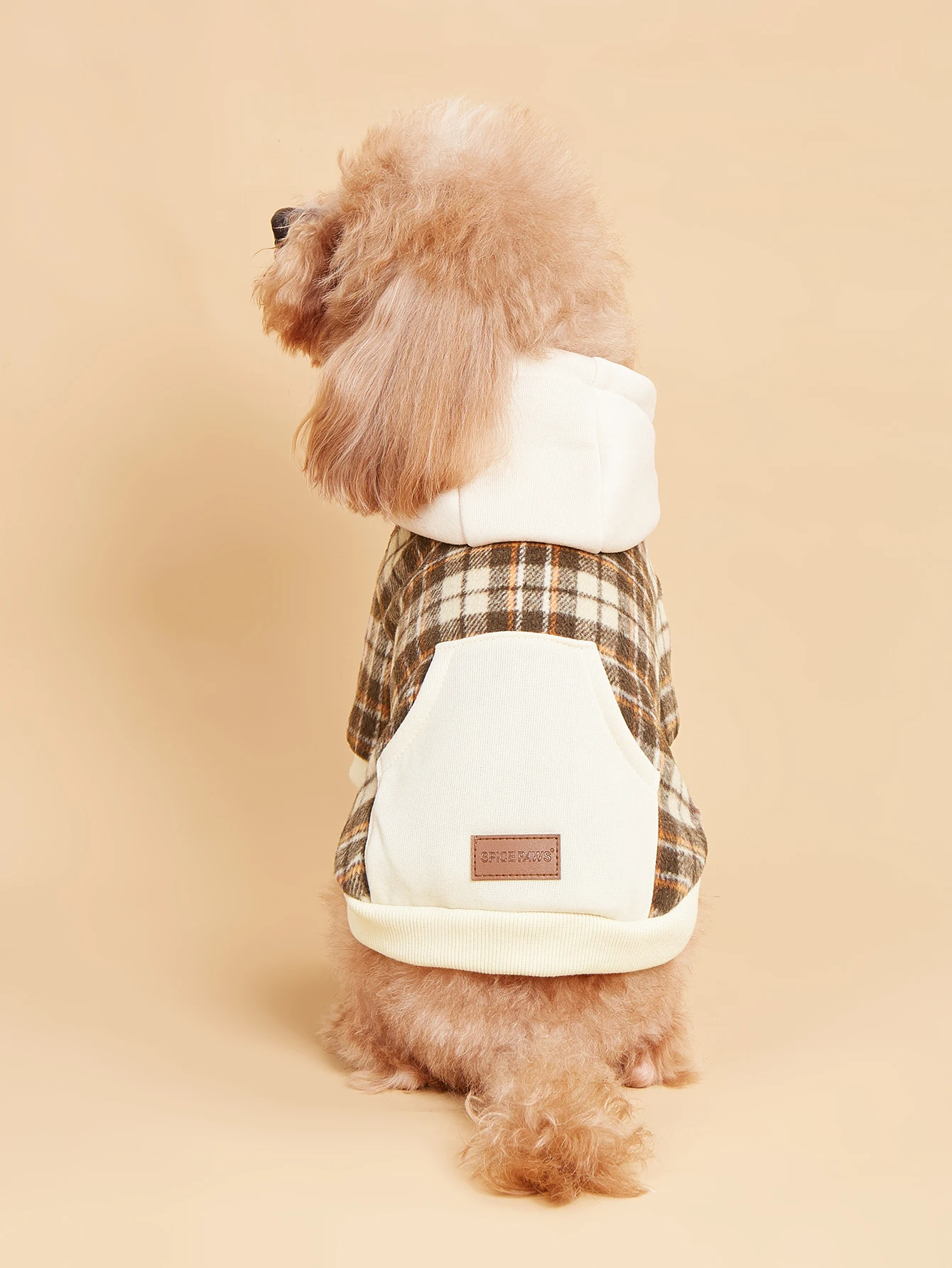 Dog Hoodie for Small Dogs Costume Soft Puppy with  Doggie Plaid Pet Clothes Turtleneck Cat Apparel Attire