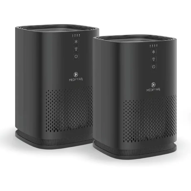 Medify MA-14 Air Purifier with True HEPA H13 Filter | 470 ft² per Hour for Smoke, Odors, Pollen, Pets | Black, 2-Pack