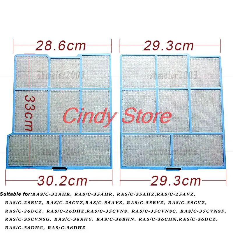 

1 комплект фильтра кондиционера, подходящего для HITACHI RAS-35AHR, 36AHY, 32AHR, 35AVZ, 26, 36DHZ