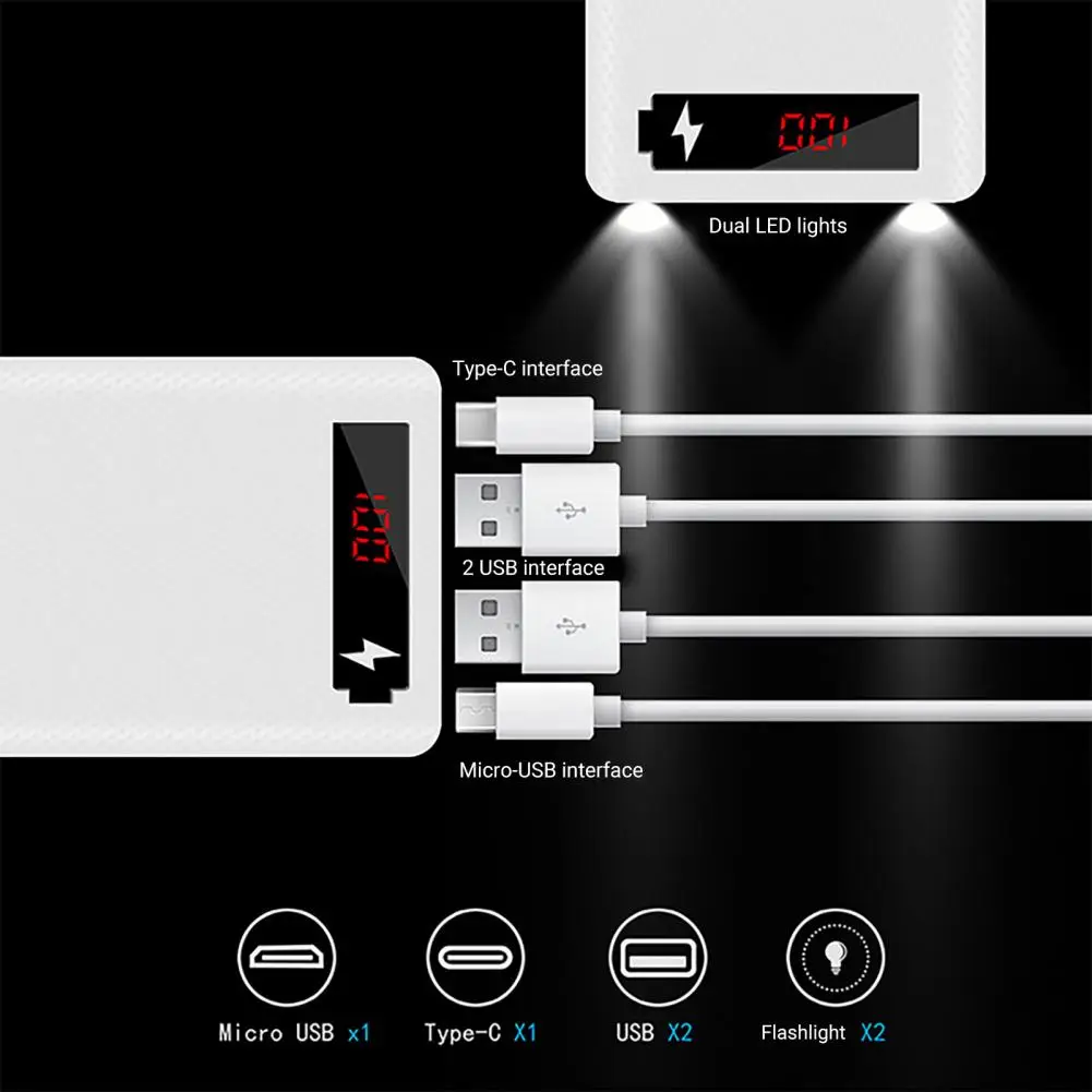 M10/L10 علبة صندوق شحن انفصال 10x18650 بطارية صندوق الطاقة LED شاشة ديجيتال قوة البنك مربع هاتف ذكي شاحن بطارية مربع