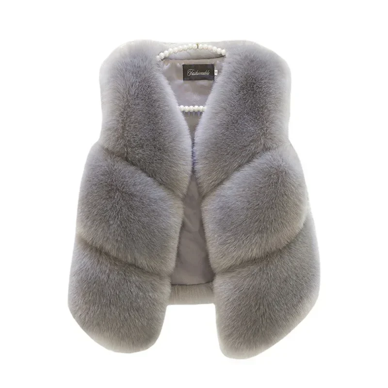 Faux Fur Vest  Autumn and Winter New Women's Outerwear Vest European and American Fashion Trend