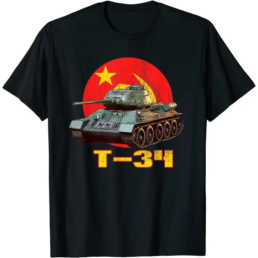 

Советский танк Второй мировой войны T 34, мужская майка, короткая повседневная мужская одежда из 100% хлопка