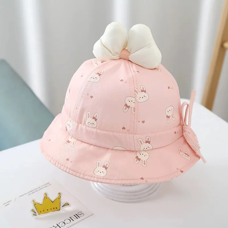 

Весна 2026: Новая детская панама с мультяшными мишками и кроликами для мальчиков и девочек, 3-10 месяцев, для малышей