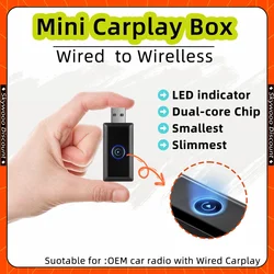 Wired to Wireless CarPlay Adapter for OEM Car Stereo With USB Plug and Play  Smart Link Phone Automatic Connection to CarPlay