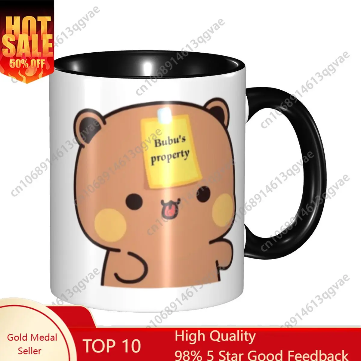 

Customized Bubu Dudu Panda And Brownie Bear Couple Mugs DIY Ceramic Milk Tea Coffee Cups