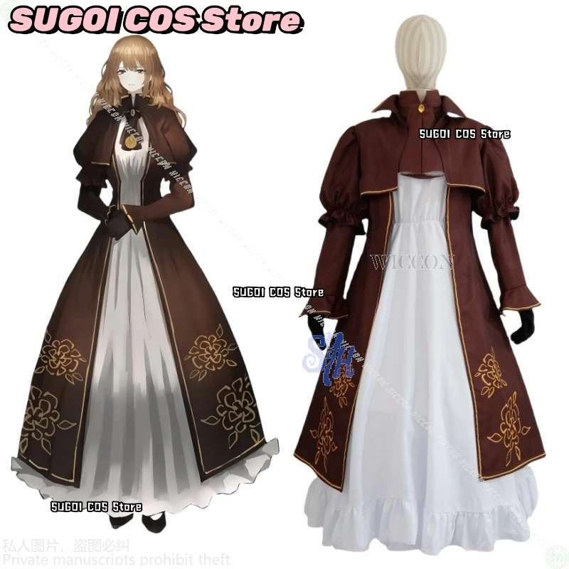 ชุดคอสเพลย์คาทีรีนจากอนิเมะเกม Limbus Company สไตล์วินเทจแบบพระราชวัง สีน้ำตาลหวานสไตล์โลลิต้า ชุดเดรสสีขาวสำหรับฮาโลวีน {SUGOI COS}