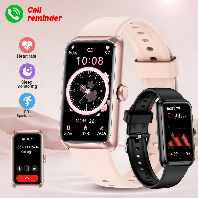 

LIGE 1.47" Sports Band Fitness Tracker Watches for Women Men with Heart Rate Sleep Monitor IP68 Waterproof Pedometer Smart Watch