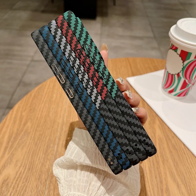 For Vivo iQOO 13 Case Ultra-thin Carbon Fiber Stripe Pattern Texture Matte Hard Light Cover For iQOO 13