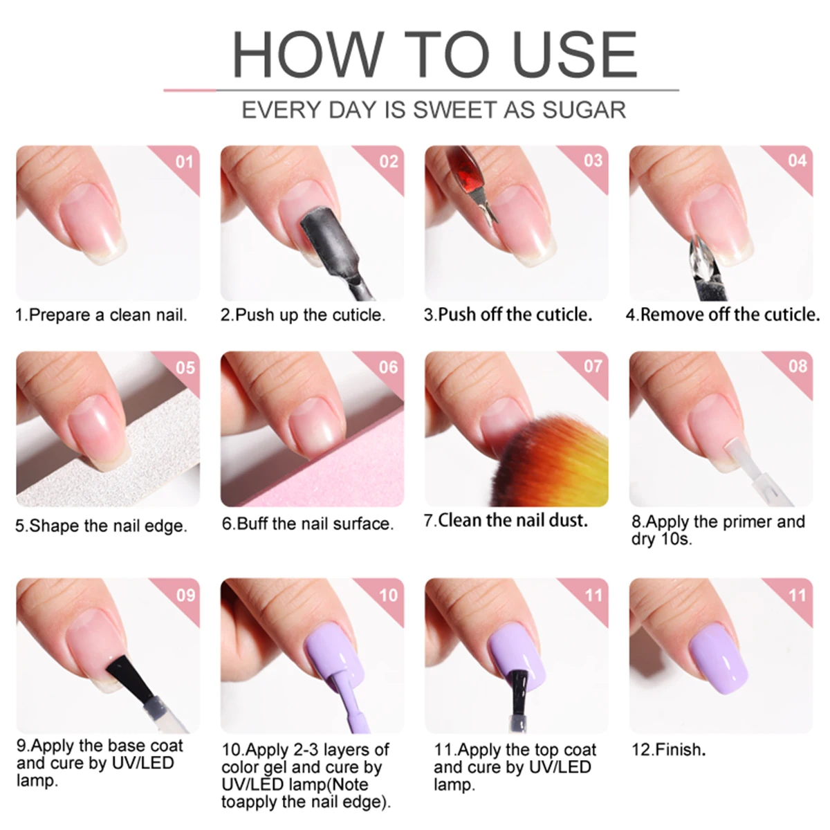 LIMEGIRL-Juego de Esmalte de uñas de Gel para todas las estaciones, Kit de Esmalte de Gel UV semipermanente rosa brillante, todo para manicura, Vernis treble, 6 uds.