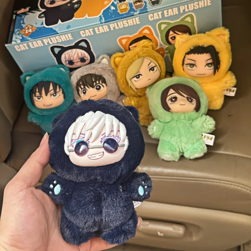 

In Stock Hot Eaki Jujutsu Kaisen Cat Ear Plushie Series Fuffy Blind Box Anime Figure Plush Vinyl Pendant Mystery Box Custom Gift