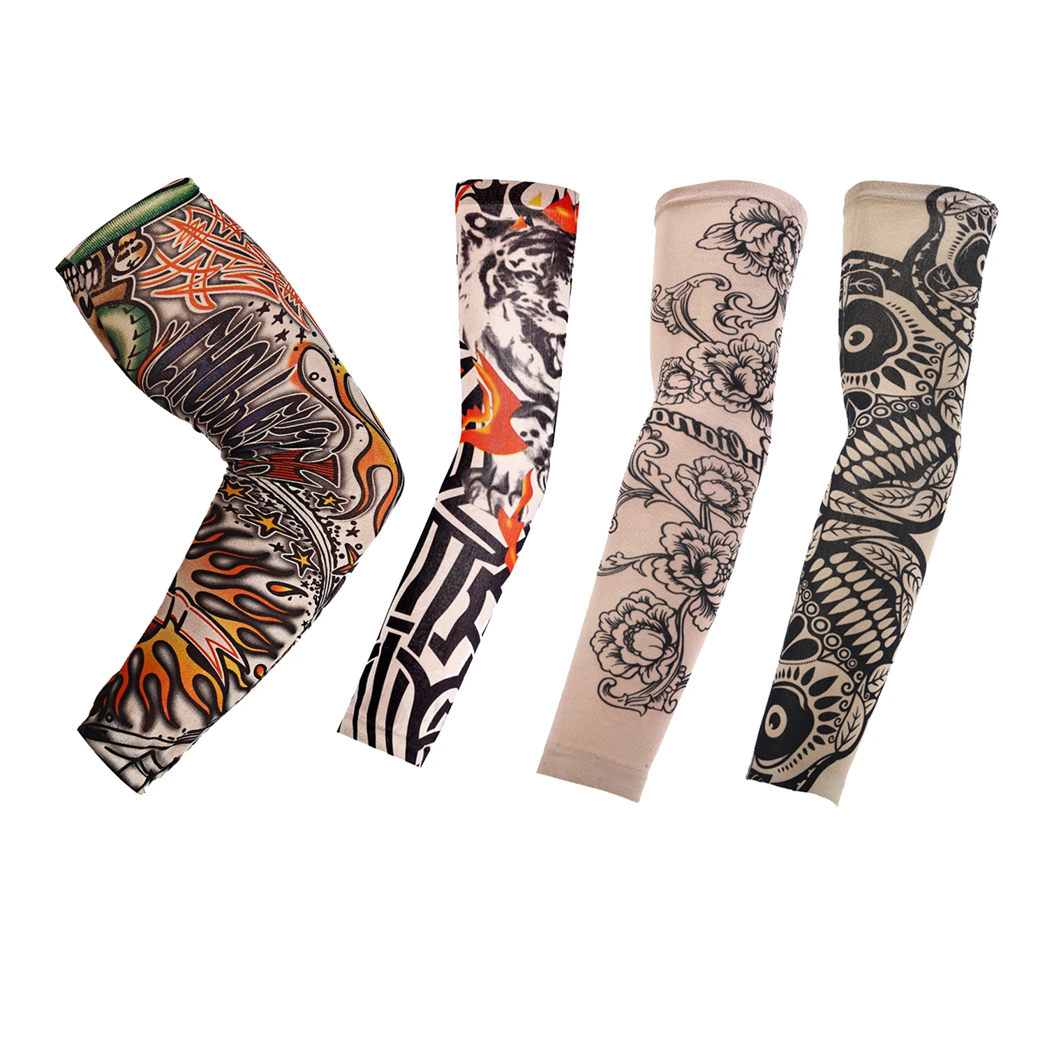 1 PC Cycling Arm Temporary Tattoo Sleeve Full Arm Sunscreen Tattoo Sleeves Slip On Lifelike Sports Safety