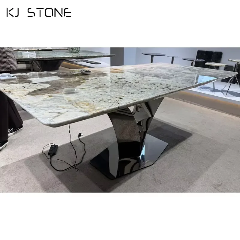 Australia Design Custom Size Natural Marble Top Kitchen Apartment Dining Table