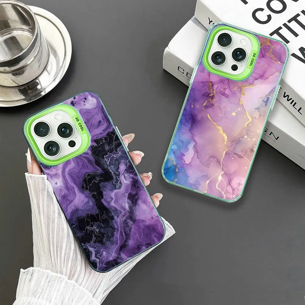

Purple marble Phone Case For iPhone17,16,15,14,13,12,11 Plus,Pro Max Green Matte Shockproof Cover