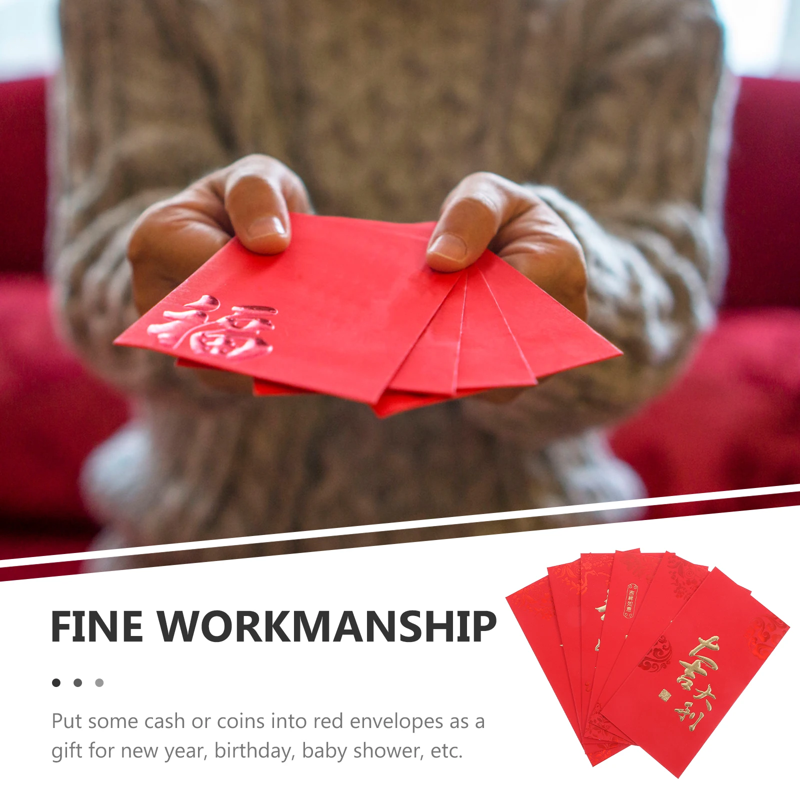 

6pcs Creative Red Envelope Bags for New Year Chinese Money Packets Festival Sturdy 2024 Dragon Year