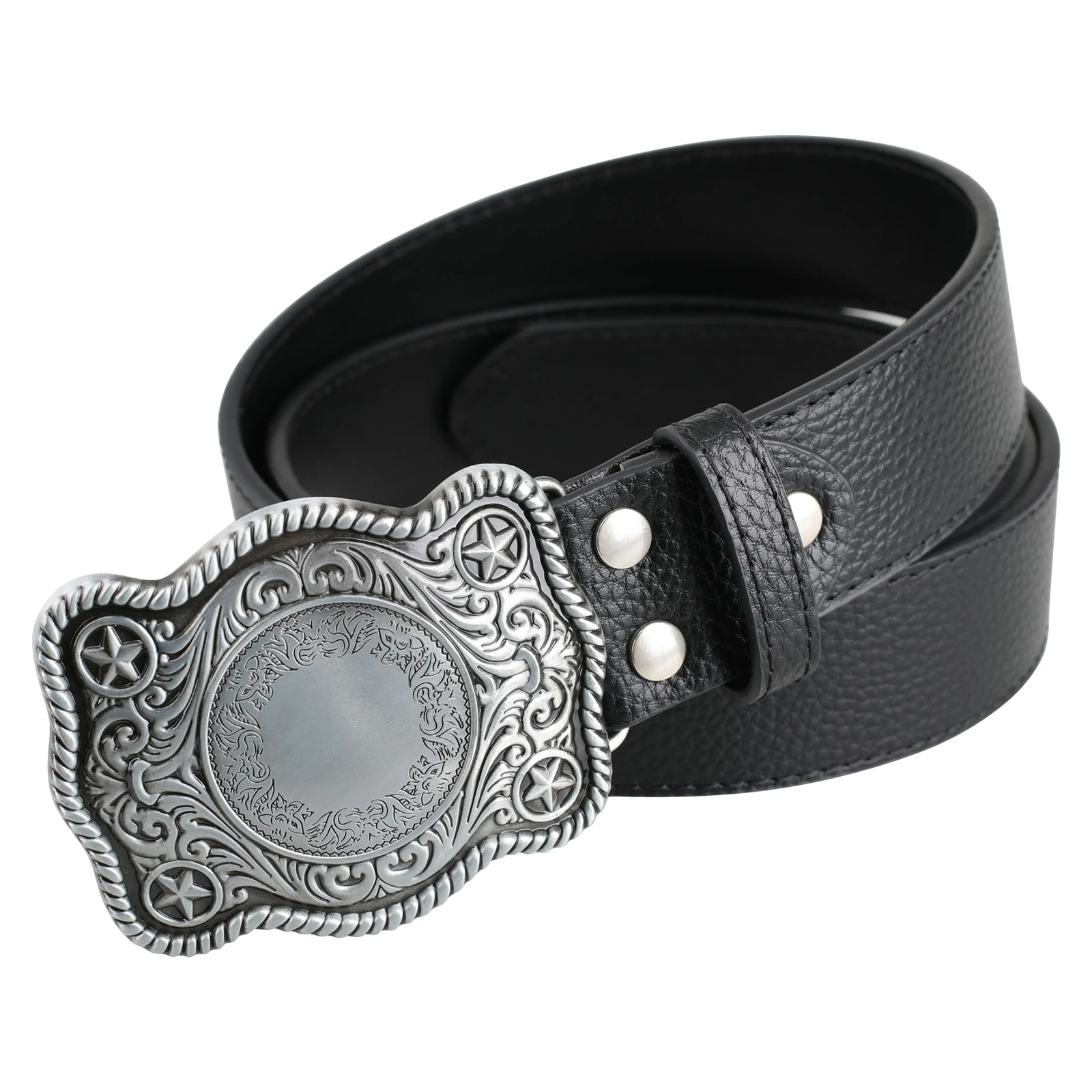 حزام بنمط عشب تانغ على شكل نجمة خماسية بإبزيم بنمط ليتشي