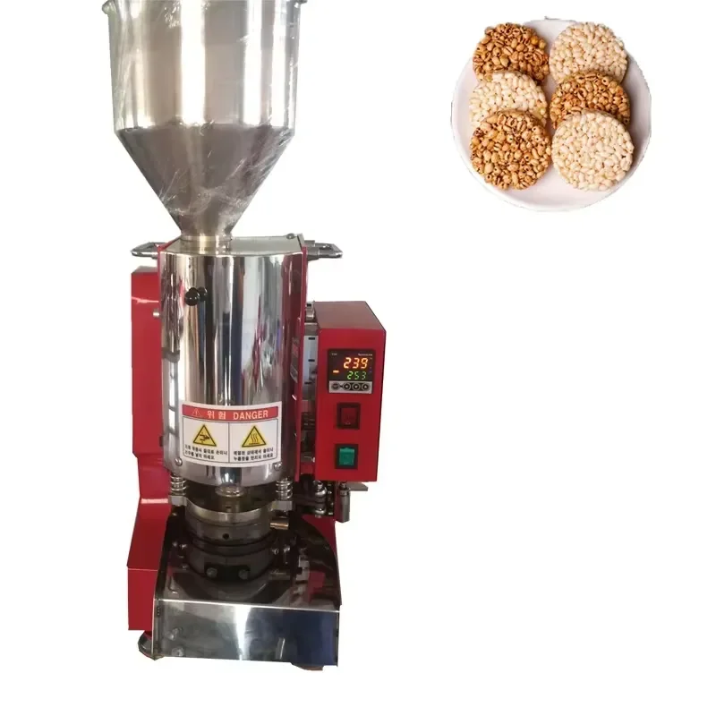 Automatic Rice Cake Forming Machine Round Corn Puffed Crispy Cake Maker Baked Snack Making Equipment for Home Commercial Use