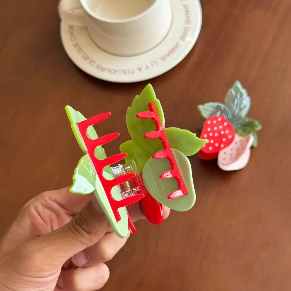 

Elegant Sweet Strawberry Acetate Hair Clip Delicate Hair Clips Fruit Acetate Claw Clip Cute Ponytail Shark Clip Daily