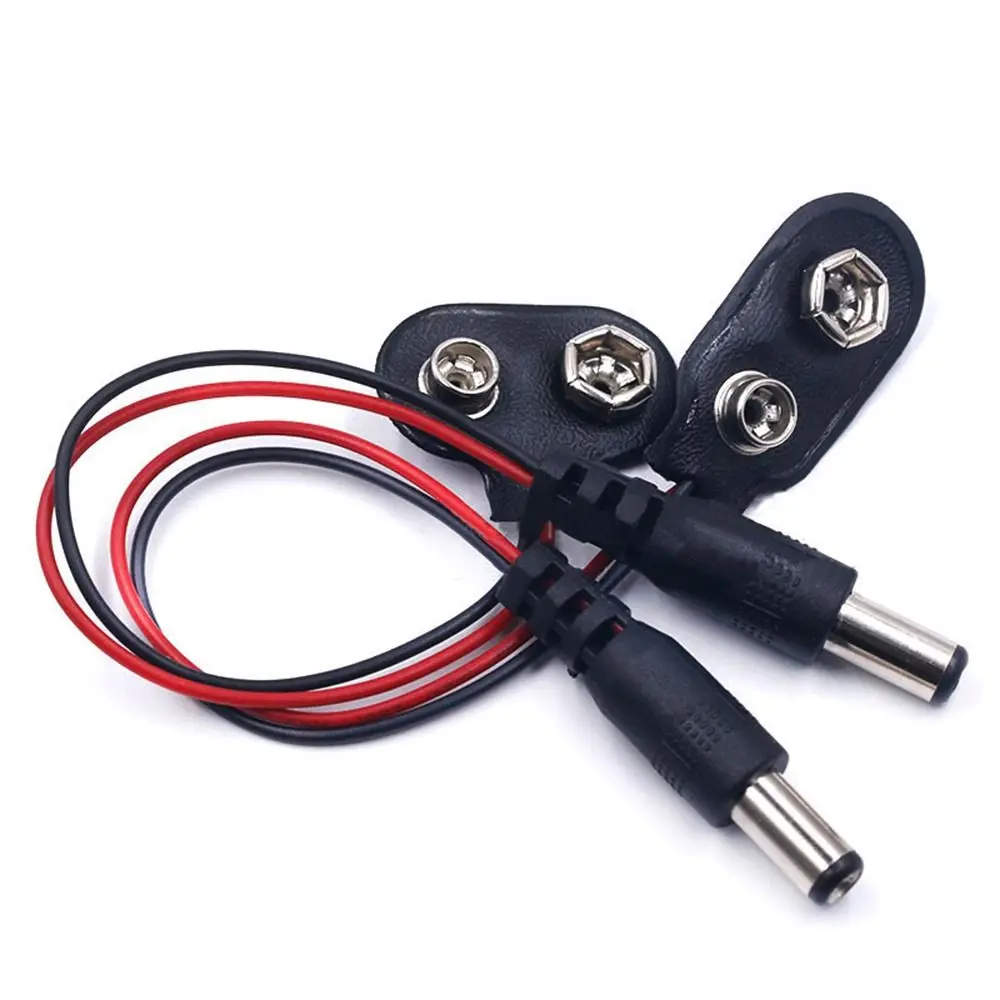 10PCs DC Head 9V Battery Clip Connector Converter Cable Converter Center Negative Power Supply Cable for Guitar Effect Pedal