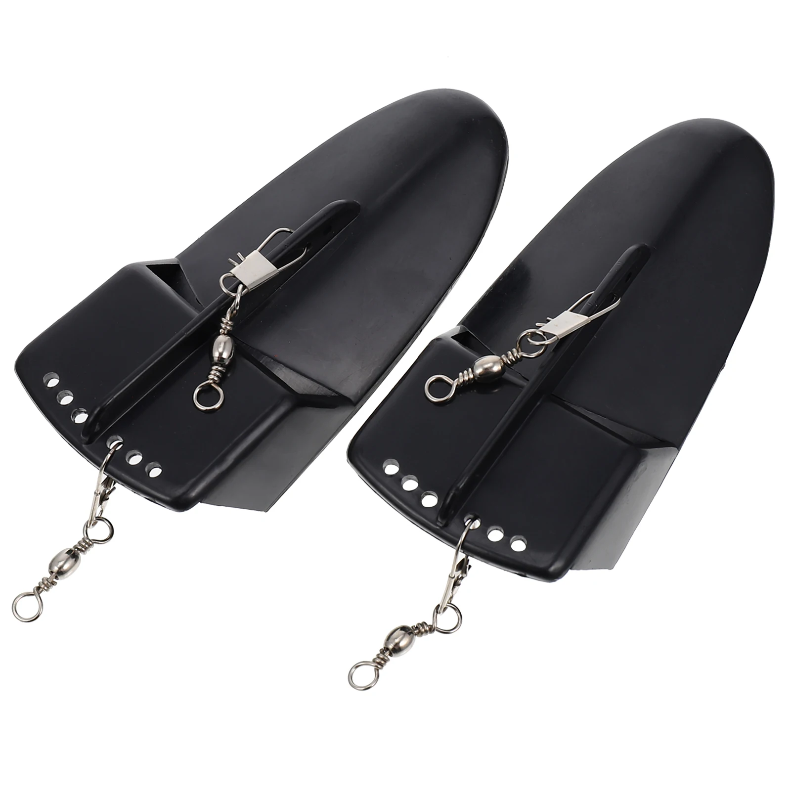 

2pcs 11.7x5.6cm 49g Black Diving Board Fishing Gear Trolling Planer Adjustable Plastic Dive Boards for Bait Fishing Supplies