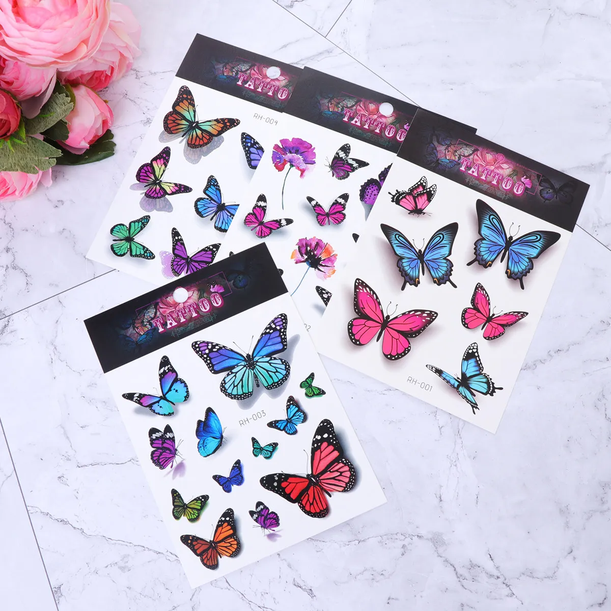 

12 Pcs Tattoo Stickers for Women Facial Decorative Body Art Colorful Makeup Designs Adults