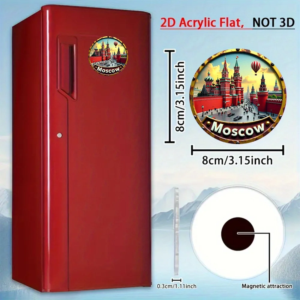 Moscow Russian Landmark Fridge Magnet, 3.15