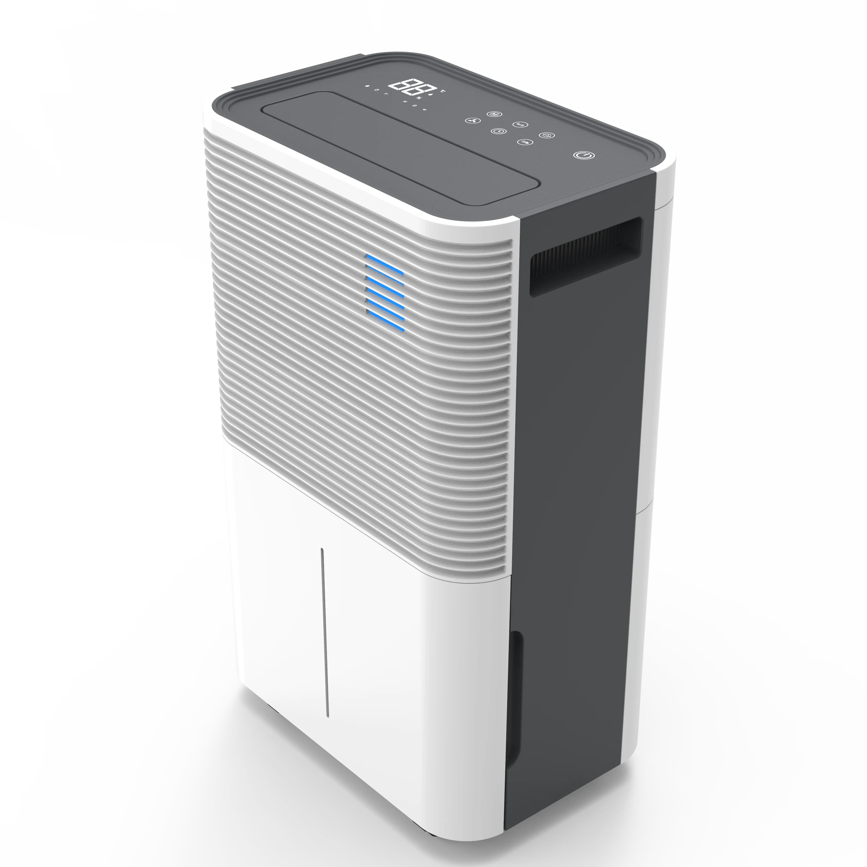 Portable 20L/Day Home Dehumidifier , High‑Power Auto Defrost LED Color Touch Button Moisture Remover