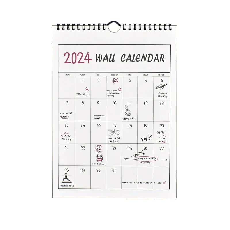 2024 Simple Wall Calendar Weekly Monthly Daily Planner Agenda Organizer Home Office Hanging Wall Calendar Daily Schedule Planner