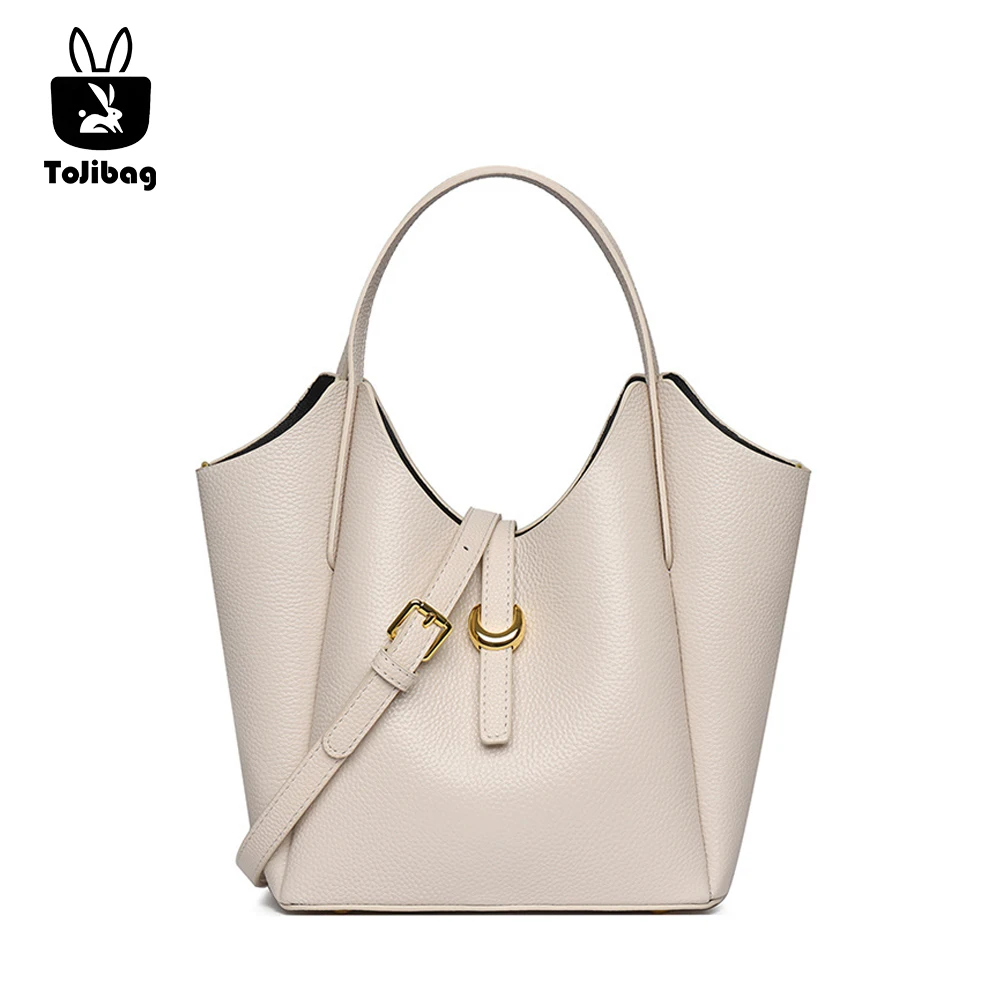 

2025 Versatile Large Capacity Leather Women's Shoulder Bag Underarm Bucket Handbag Lychee Pattern Crossbody Bag for All Occasion