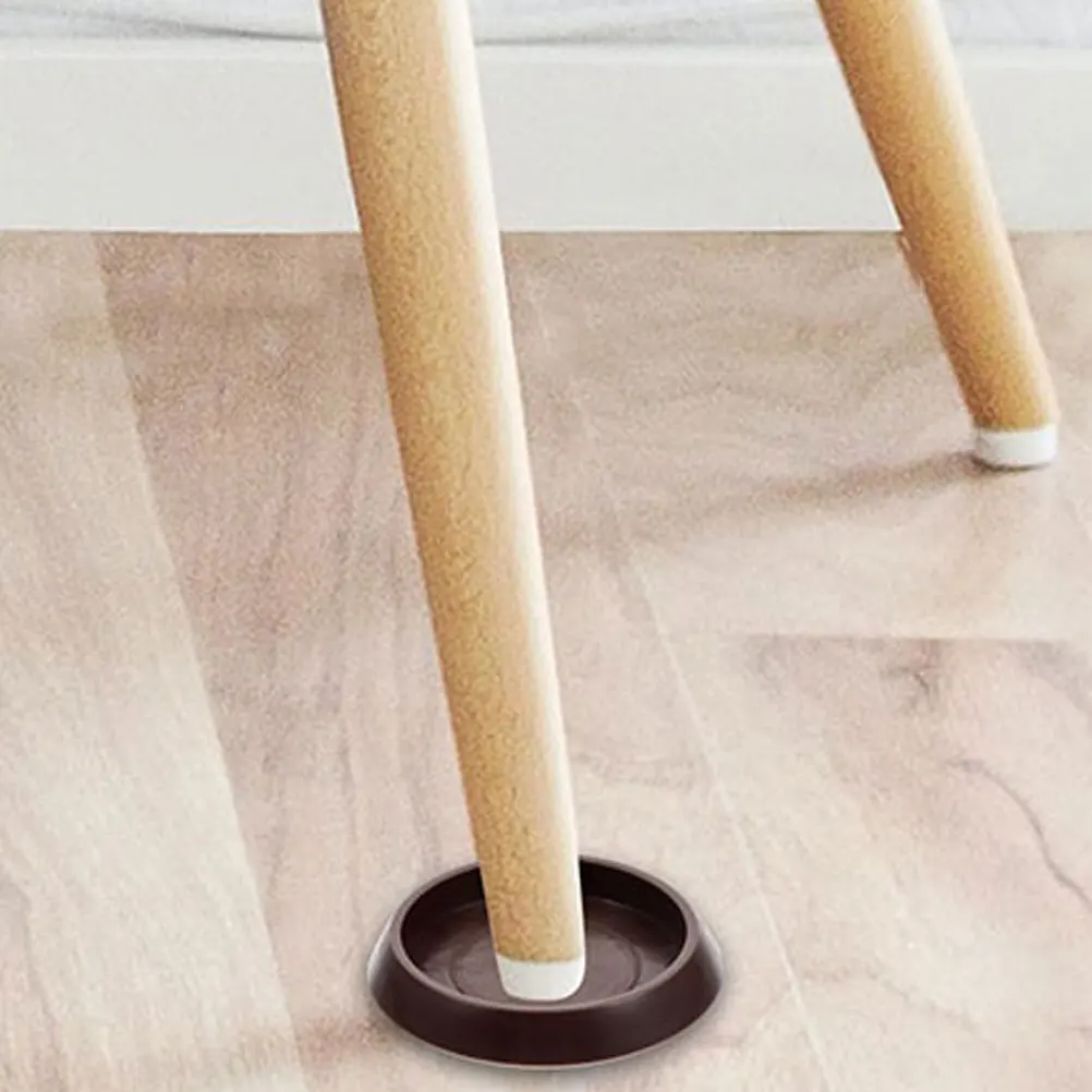 

15 Pcs Furniture Legs Protectors Light Brown Plastic Caster Cups Chair Stoppers Hardwood Floor Carpet Fixed Casters Pads Machine