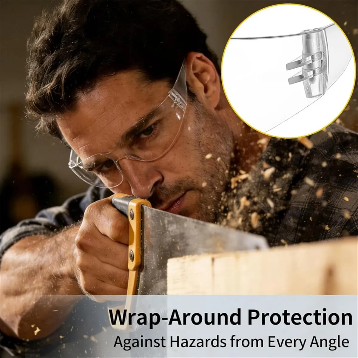 AA83 12 Pack Safety Glasses, Scratch & Impact with Wrap-Around Lens