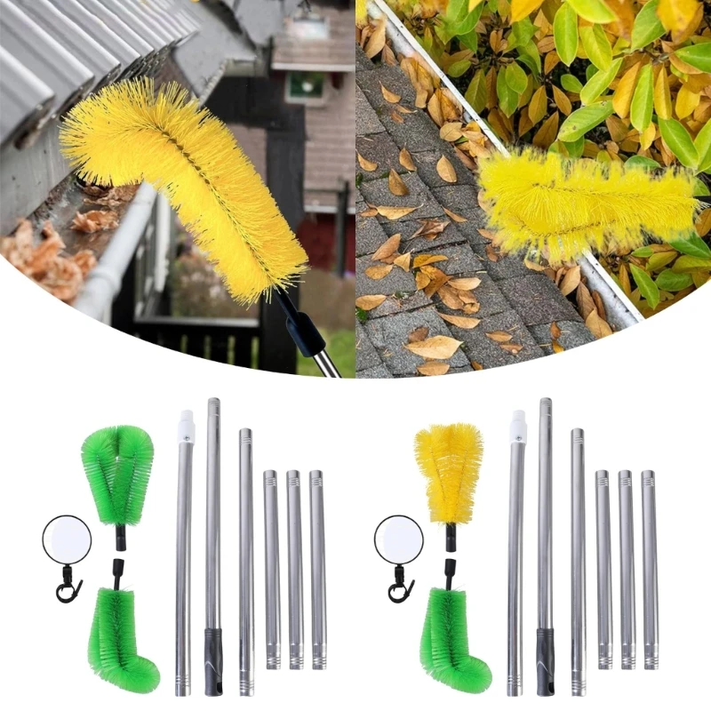 Gutter Cleaning Brush Debris Leaves Branches Remover Portable Drainage Grooves Cleaning Tool Roofing Cleaning Scraper