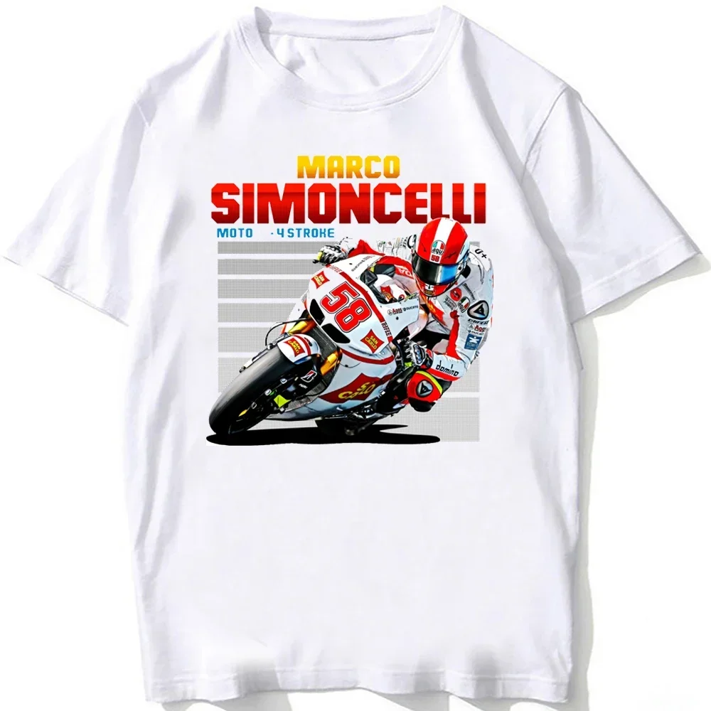 

Marco Simoncelli 58 GP Rider T-Shirt New Men Short Sleeve GS Adventure Riding Sport Boy Casual Tees Motorcycle Lovers White Tops