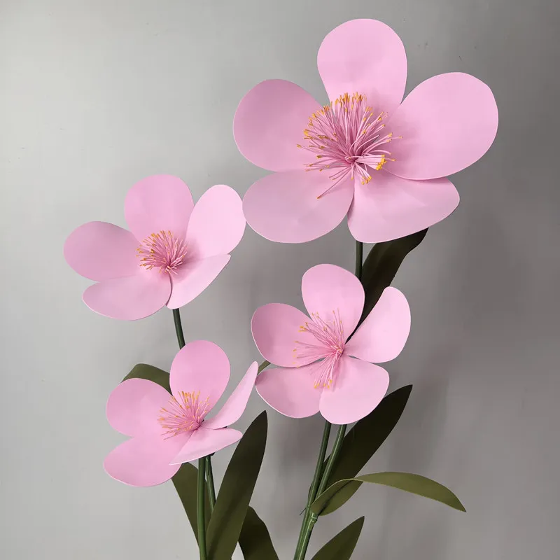 

Outdoor simulation plum blossom peach blossom cherry blossom begonia spring Meichen paper art flower shopping mall decoration an