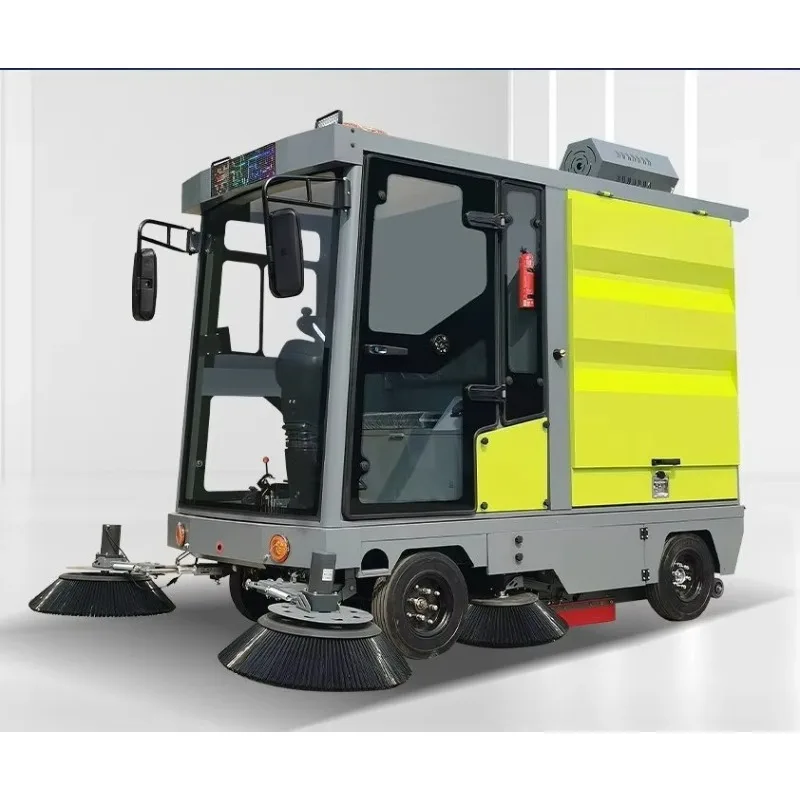 Fully Enclosed Single Seat Lithium Sweeper Complete Surround Cabin Commercial Zone Road Cleaning Machine