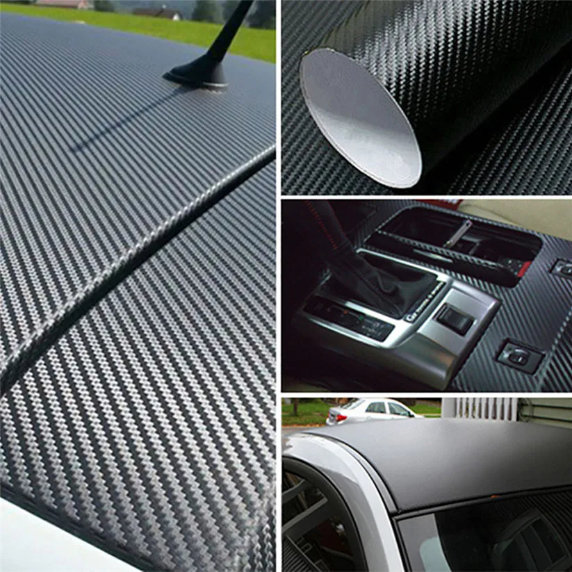 

30X127Cm Carbon Fiber Wrap Roll Self-Adhesive Waterproof Sticker For Car Motorcycle Laptop Furniture Window Car Wrap Film Carbon