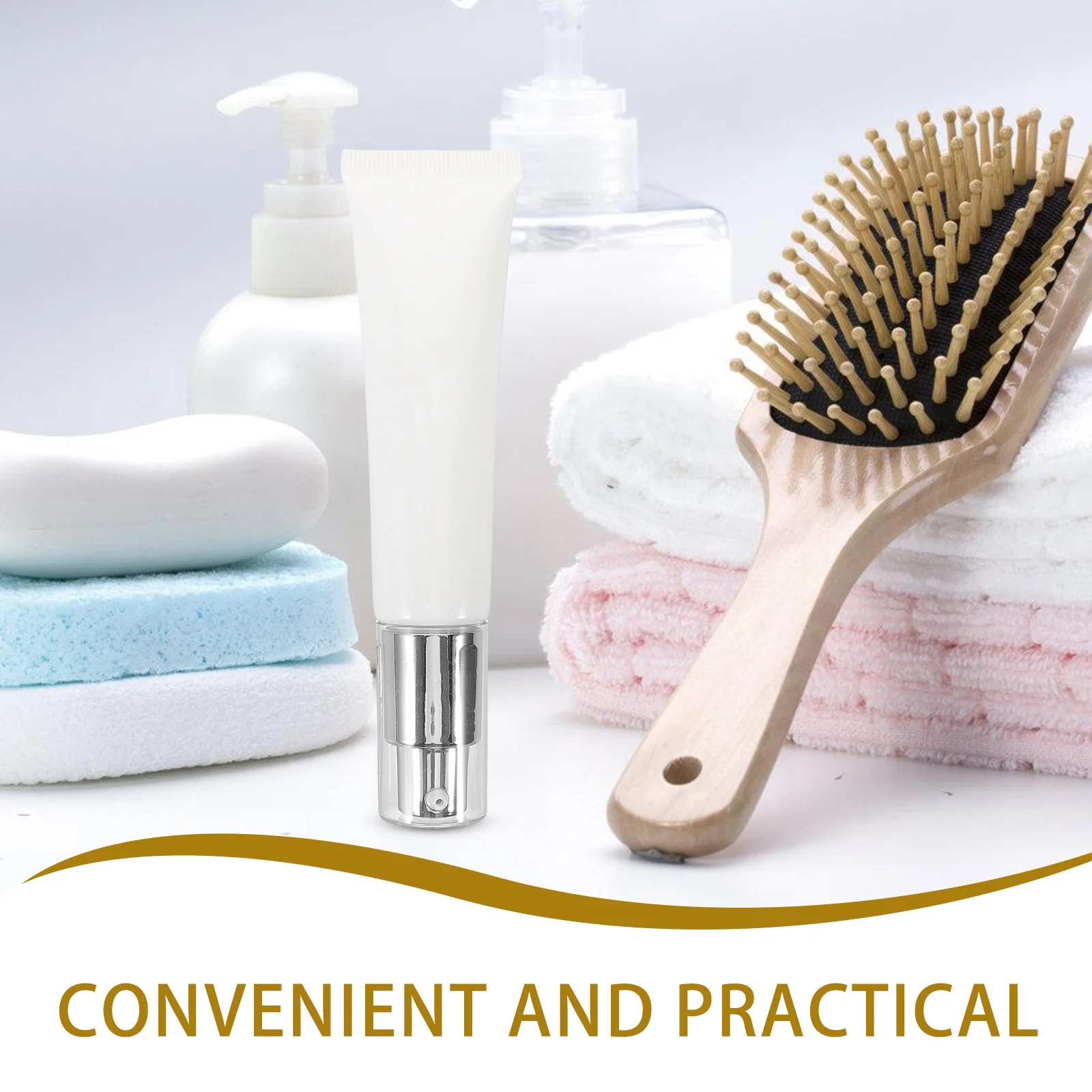 زجاجات فرعية 100 مل قابلة لإعادة الاستخدام مانعة للتسرب زجاجة ضخ للمكياج حجم السفر إعادة الملء أنابيب الضغط الختم #5