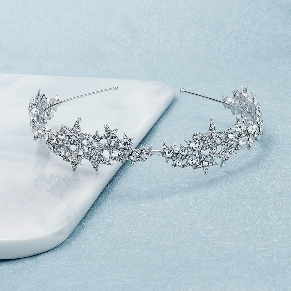 

1 pc Crystal Headpiece Waterfall Crown For Bride Wedding Party Star Hair Decor Bridal Hairband Vintage Hair Accessories