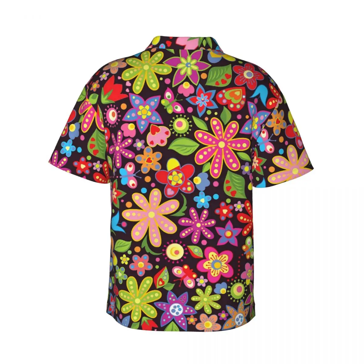 Flower Power Casual Shirt Hippie Floral Petals Vintage Summer Shirts Man Short Sleeve Beach Harajuku Design Oversize Blouses