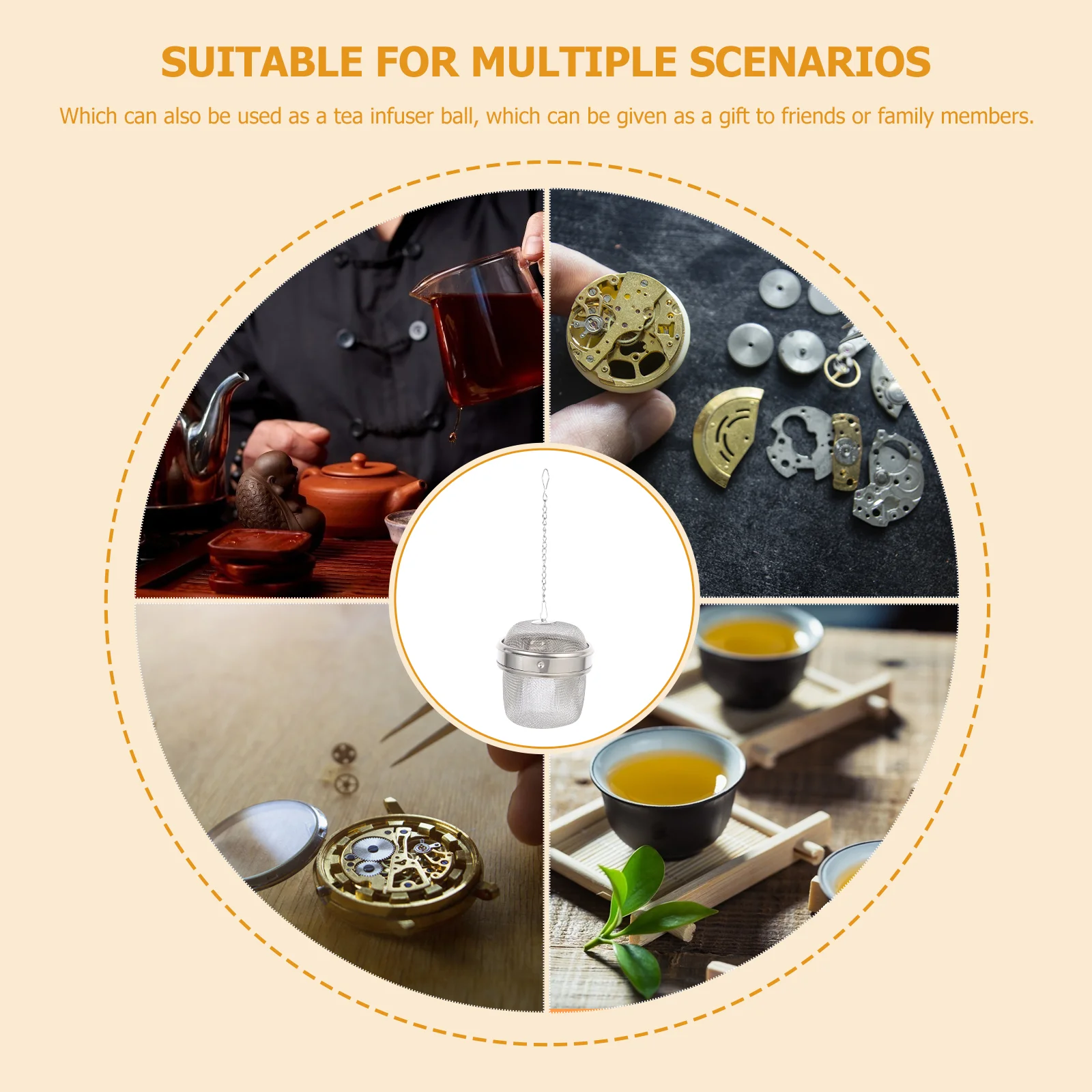 2 Pcs Watch Seasoning Balls Multi-function Jewelry Basket Stainless Steel Washing Silver Cleaning