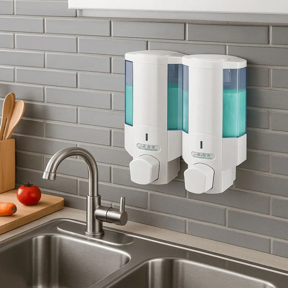 

Ручной пресс, настенный дозатор мыла, большая емкость, компактный контейнер для мыла для лосьона, легко устанавливается, многоразового использования